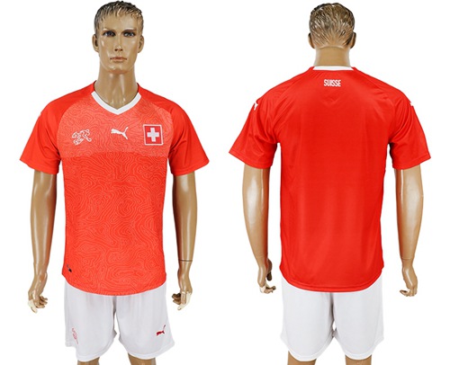 Switzerland Blank Red Home Soccer Country Jersey - Click Image to Close